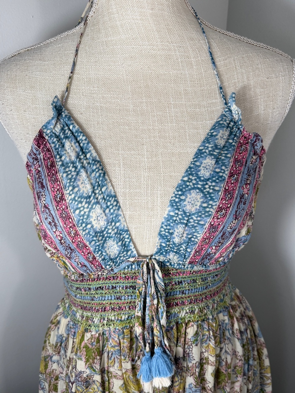 Free People Real Love Halter Midi Dress In Daylight Combo - Picture 6 of 11